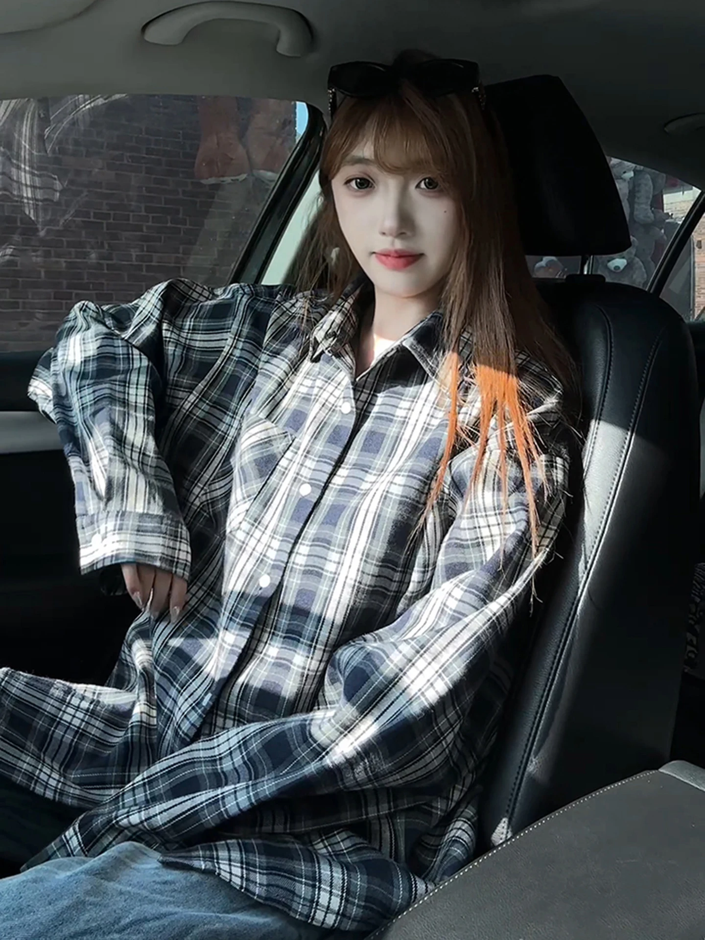 

Plaid Flannel irt Men's Long Sve Vintage American Sle Couple Outerwear Winter Faion College Sle Loose Fit irt