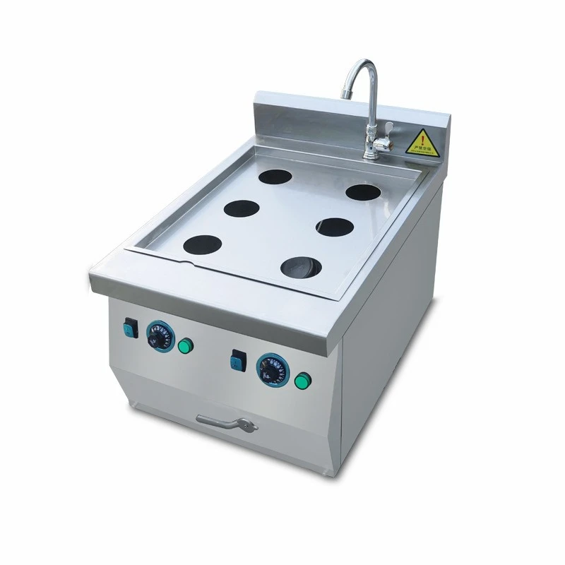 Desktop electric steamer, Hong Kong-style tea restaurant, breakfast steamer, bright stall snacks, six-hole double-control