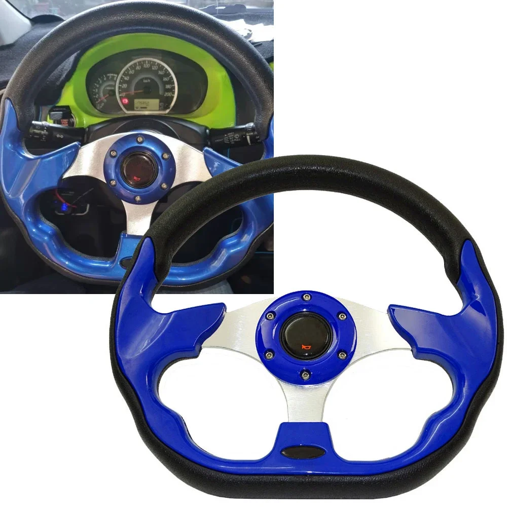 Universal Car Steering Wheel 13 Inches Leather Aluminum Racing Sport Steering Wheel With Logo Auto Accessories For Honda