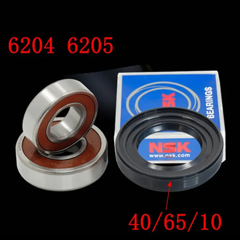 for Hisense ROYALSTAR drum washing machine Water seal（40/65/10）+bearings 2 PCs（6204 6205）Oil seal Sealing ring parts