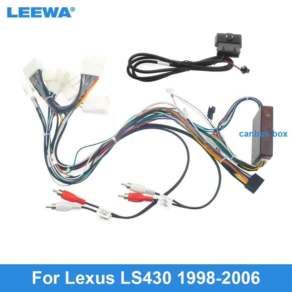 

LEEWA Car 16Pin Stereo Power Wiring Harness Cable OBD Wire For Lexus LS430 (1998-2006) Radio Power Wire Adapter