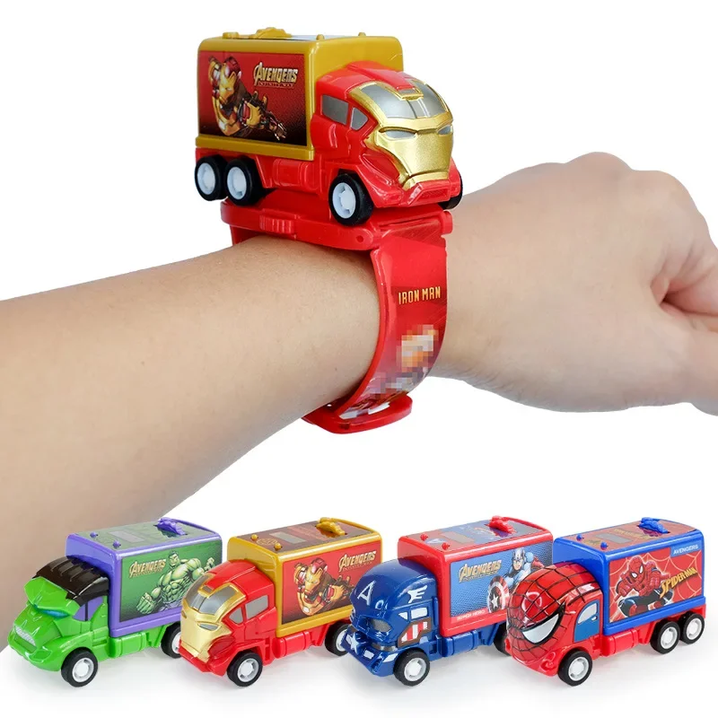 Spiderman iron Man Hulk Marvel orologio da proiezione 3D per bambini Car styling LED Electronics orologio giocattolo per bambini orologio giocattolo