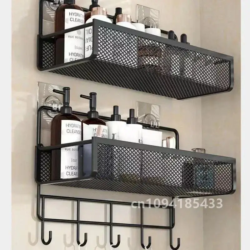 Portable Hanging Wall-mounted Storage Rack No-drilling Bathroom Onion Garlic Seasoning Organizer Kitchen Storage Basket Moisture