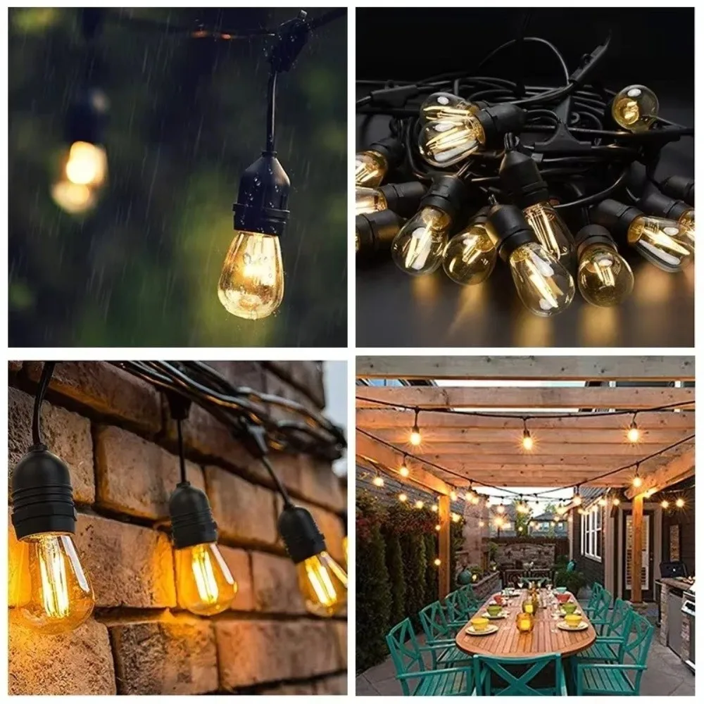 Universal E27 Lamp Holder Waterproof Copper Screw Thread Lamp Base Flame Retardant PVC Wire Decorative Lamp Holder Outdoor Use