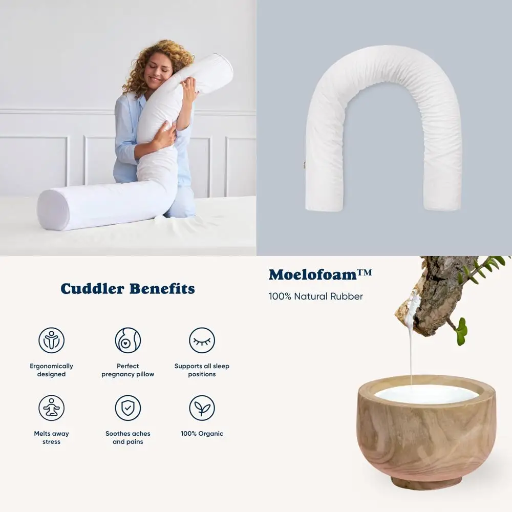 

Adult Full Body Pillow for Pregnancy Support - Natural Rubber Foam and Organic Cotton Construction