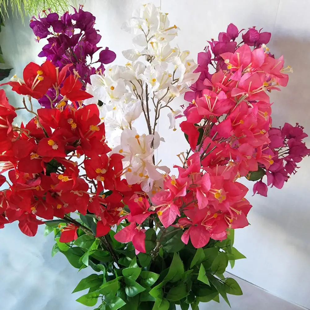 Silk Bougainvillea Glabra Artificial Fake Flower Bougainvillea Speetabilis Flower Branches Wedding Centerpiece Garden Decoration