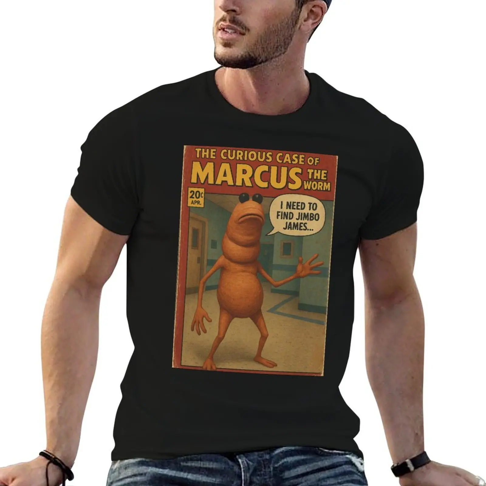 

Marcus the Worm Comic Funny Retro Parody T-Shirt cotton t shirt man man t shirt graphic T-Shirt