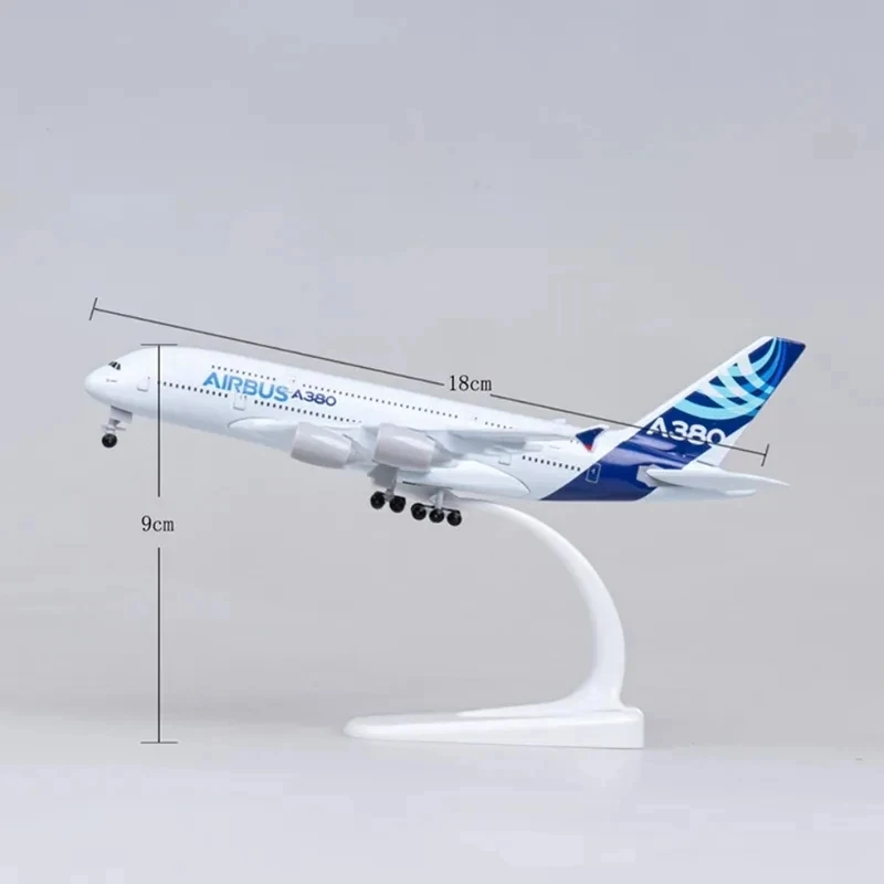 18CM Diecast Metal Alloy Airplane Model Toy For A380 Prototype Airlines Aircraft Plane with Landing Gears Toy For Collections