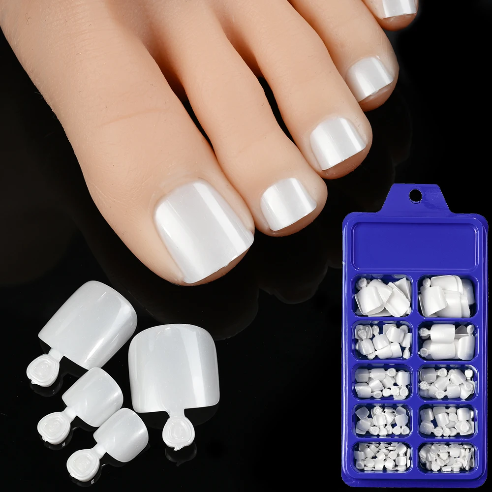 120Pcs Glänzend Schwarz Drücken Auf Zehennägel Kurze Quadratische Volle Abdeckung Gefälschte Zehennagel Tipps für Sommer Frauen Falsche Fuß Nagel spitze Verlängerung & – Detail 16