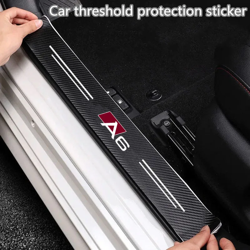 

Carbon Fiber Car Stickers Door Sill Protector Bumper Protection Tape For Audi A6 S6 1998 1999 2011 2012 2013 2014 2019 2020-2023