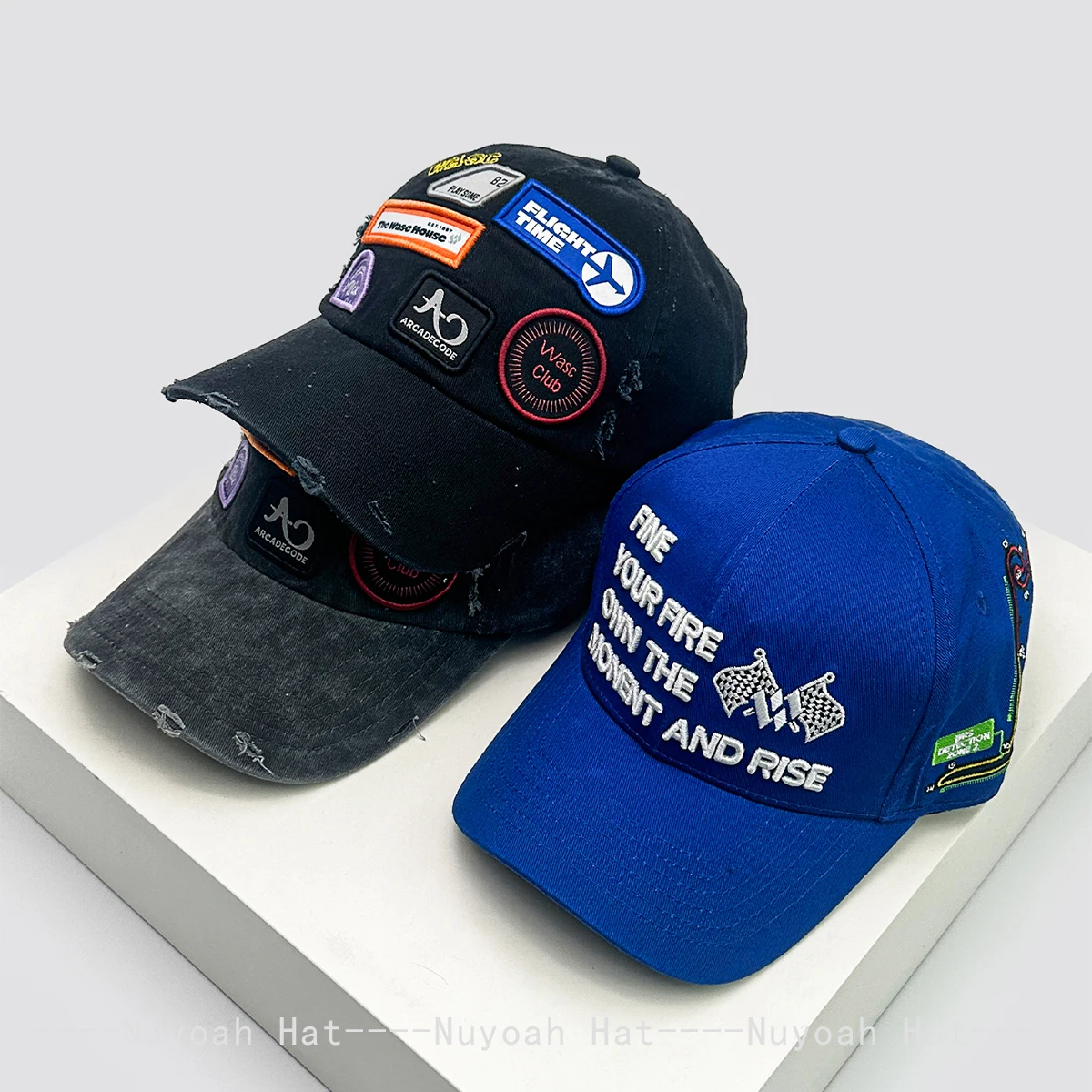 

New Men Women American Street Embroidered Letters Flag Baseball Hats Sunshade Personal Versatile Broken Peaked Caps Fashion ins