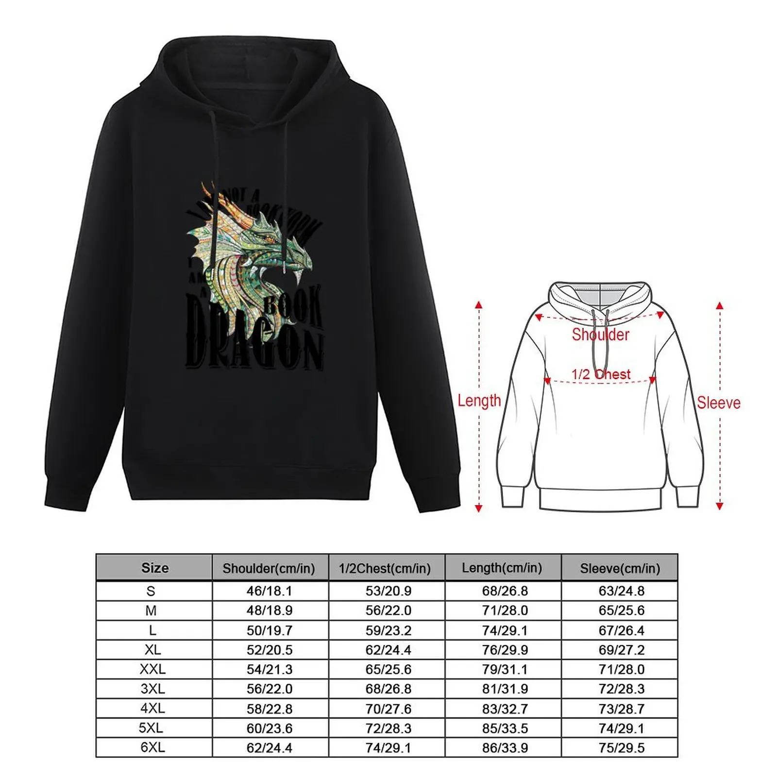 I'm a Book Dragon Hoodie japanese style winter clothes fashion men blouse hoodie for men