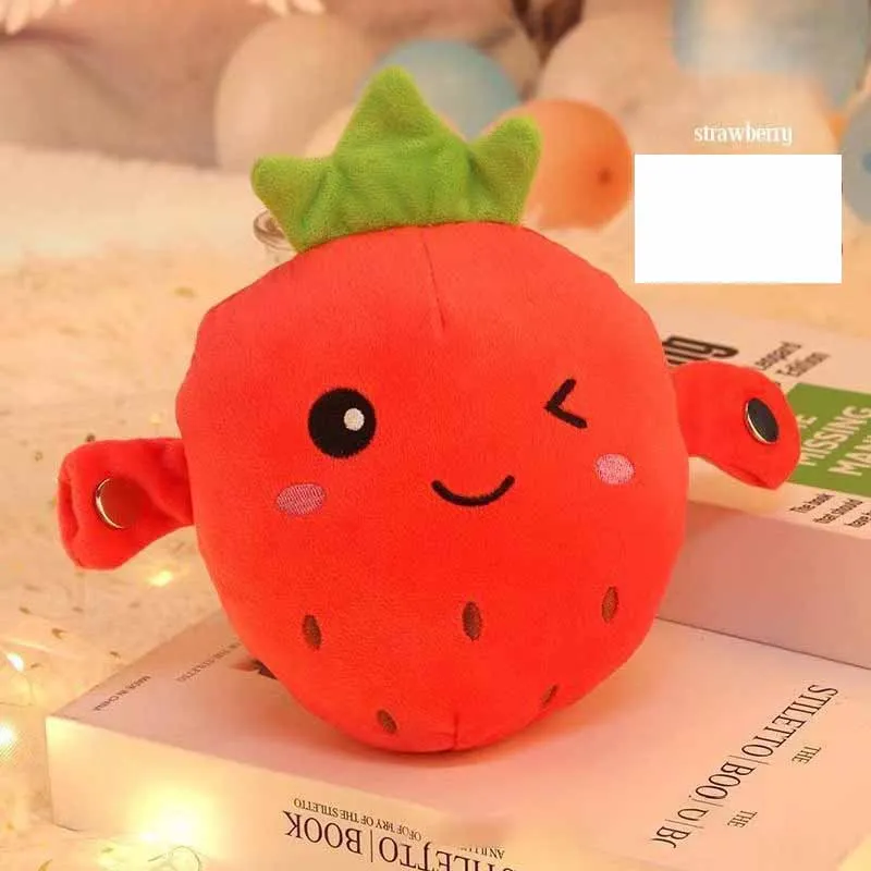 Juguetes de peluche de metrónomo con Sensor de frutas, juguetes eléctricos con batería de fresa, plátano y zanahoria, música interactiva para padres e hijos