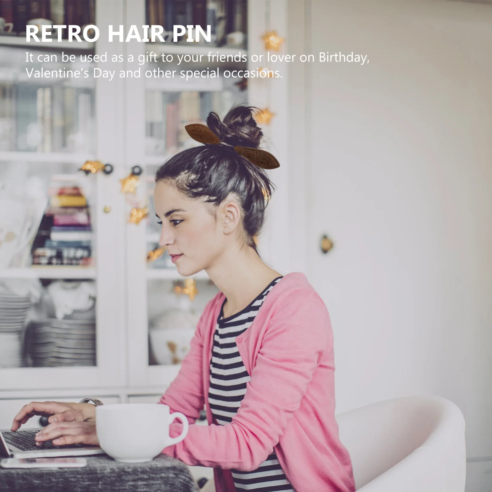 

Retro Wooden Hair Pin Sandalwood Gift for Friends Lovers Special Occasions Women Headdress Sandalwood Hair Sticks