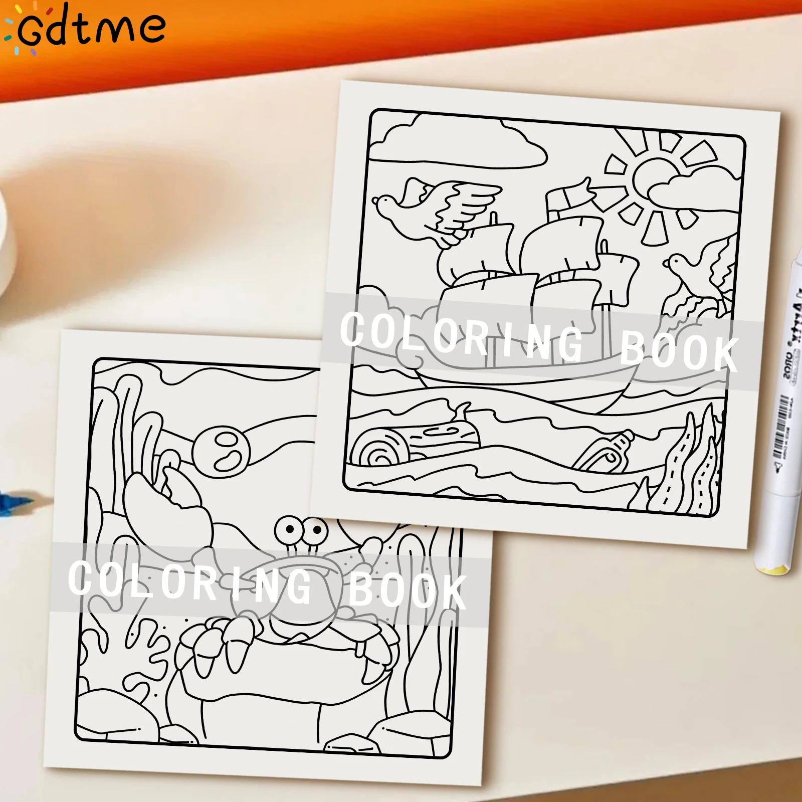 OCEAN CUTE Malbuch mit kräftigen, einfachen Mustern für Erwachsene, süßes Zeichenbuch, perfektes Geschenk für Party und Geburtstag – Detail 7