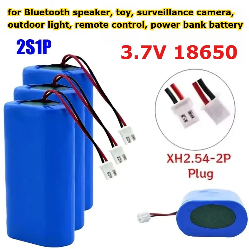 

18650 3.7V Lithium Battery Pack 2S1P Batteries XH2.54 PLUG 3000mah 4000mah 5200mah 6000mah Rechargeable Battery Plug+PCB