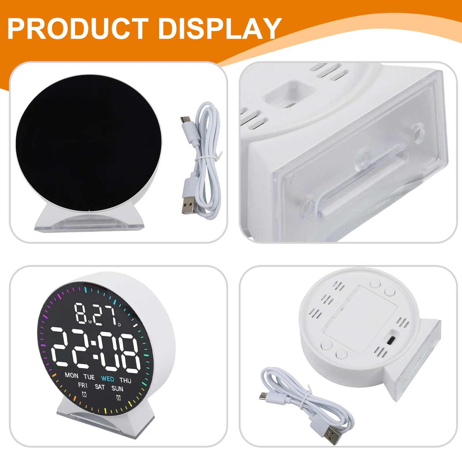 

Electronic Desk Clock with Alarm Running Second Hand Date and Day of Week Display and 3 Level Brightness Adjustment