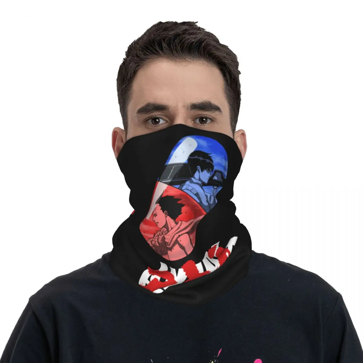 

Japan Anime Akira Capsule Bandana Neck Cover Printed Tetsuo Shima Mitsuru Cartoon Film Wrap Scarf Warm Cycling Scarf