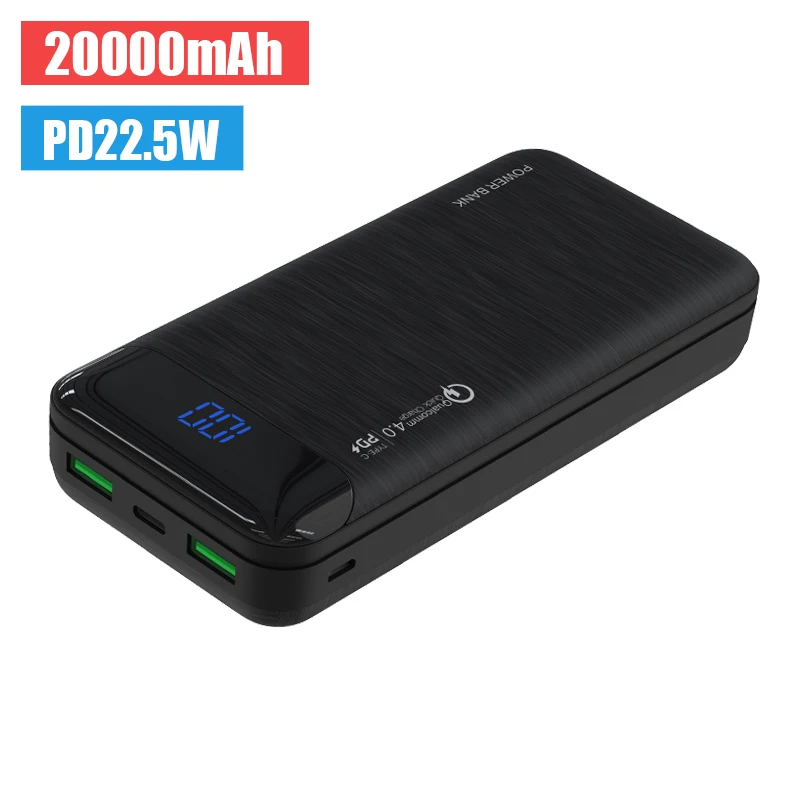 

20000mAh Power Bank 22.5W PD Fast Charging Powerbank Portable Battery Quick Charge For iPhone 13 Xiaomi Huawei PoverBank 10000