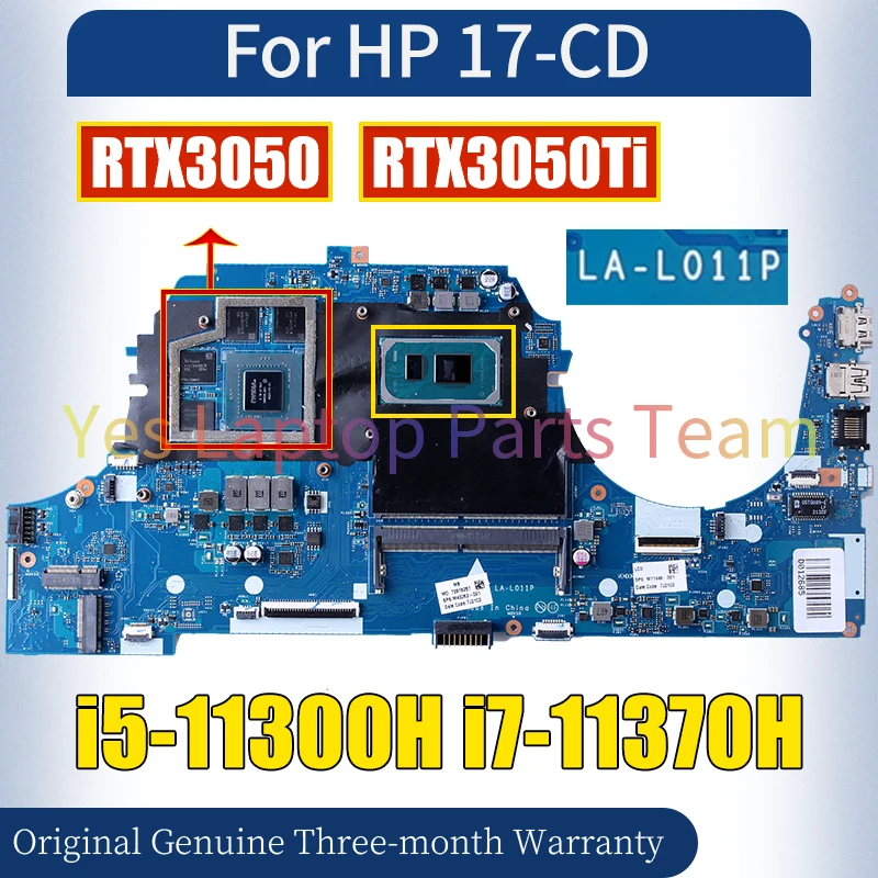 LA-L011P For HP 17-CD Laptop Mainboard i5-11300H i7-11370H RTX3050 RTX3050TI 4G M53288-601 100％ Tested Notebook Motherboard