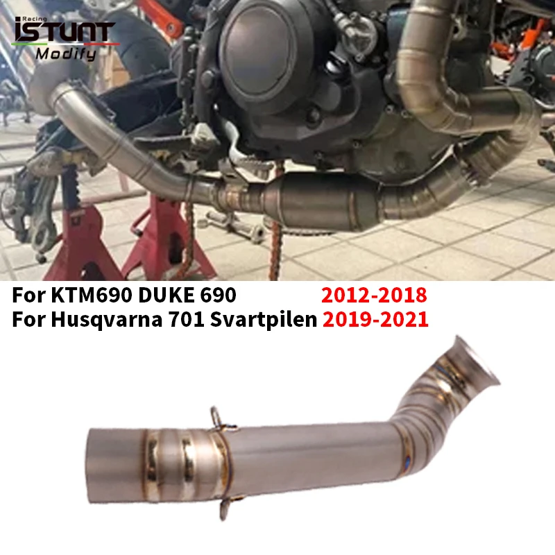 

For KTM 690 Duke For Husqvarna 701 Svartpilen 2012-2021 Motorcycle Exhaust Titanium Alloy Mid Link Pipe Connect 50.5MM Muffler