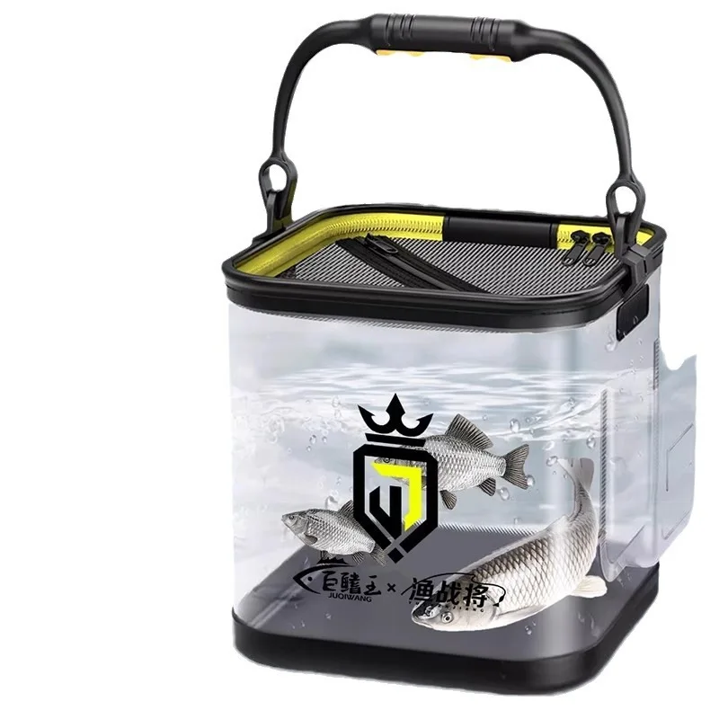 

Transparent Fishing Bucket Foldable Multifunctional Live Fish Container Fish Protection Bucket