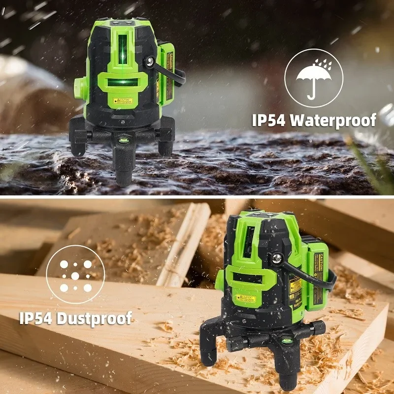 zz Laser Level Multi-Line Cross Lines Laser Green Beam Selbstnivellierendes Werkzeug mit Plumb Dot