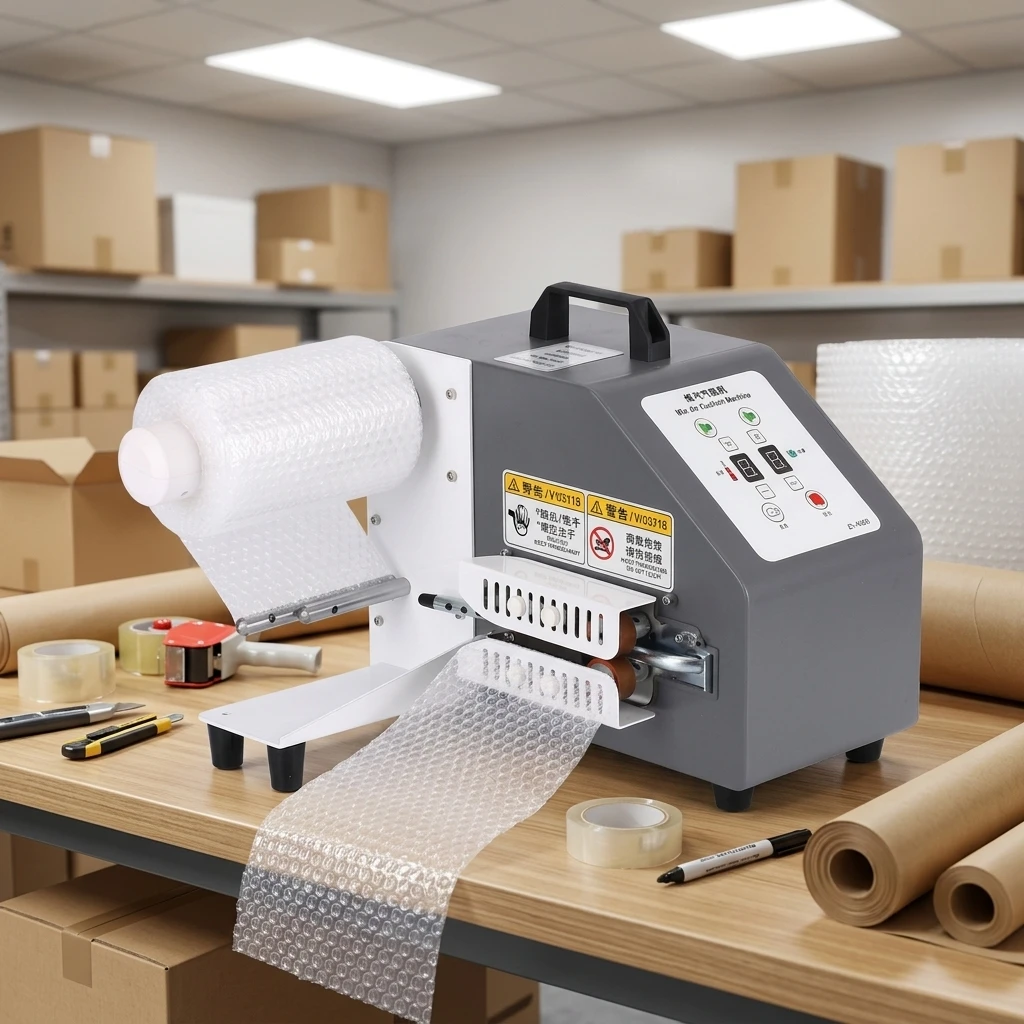 Plastic Bag Making Film Inflator Pillow Maker Fill Inflatable Equipment Air Bubble Filling Machine Semi-Automatic Energy Saving