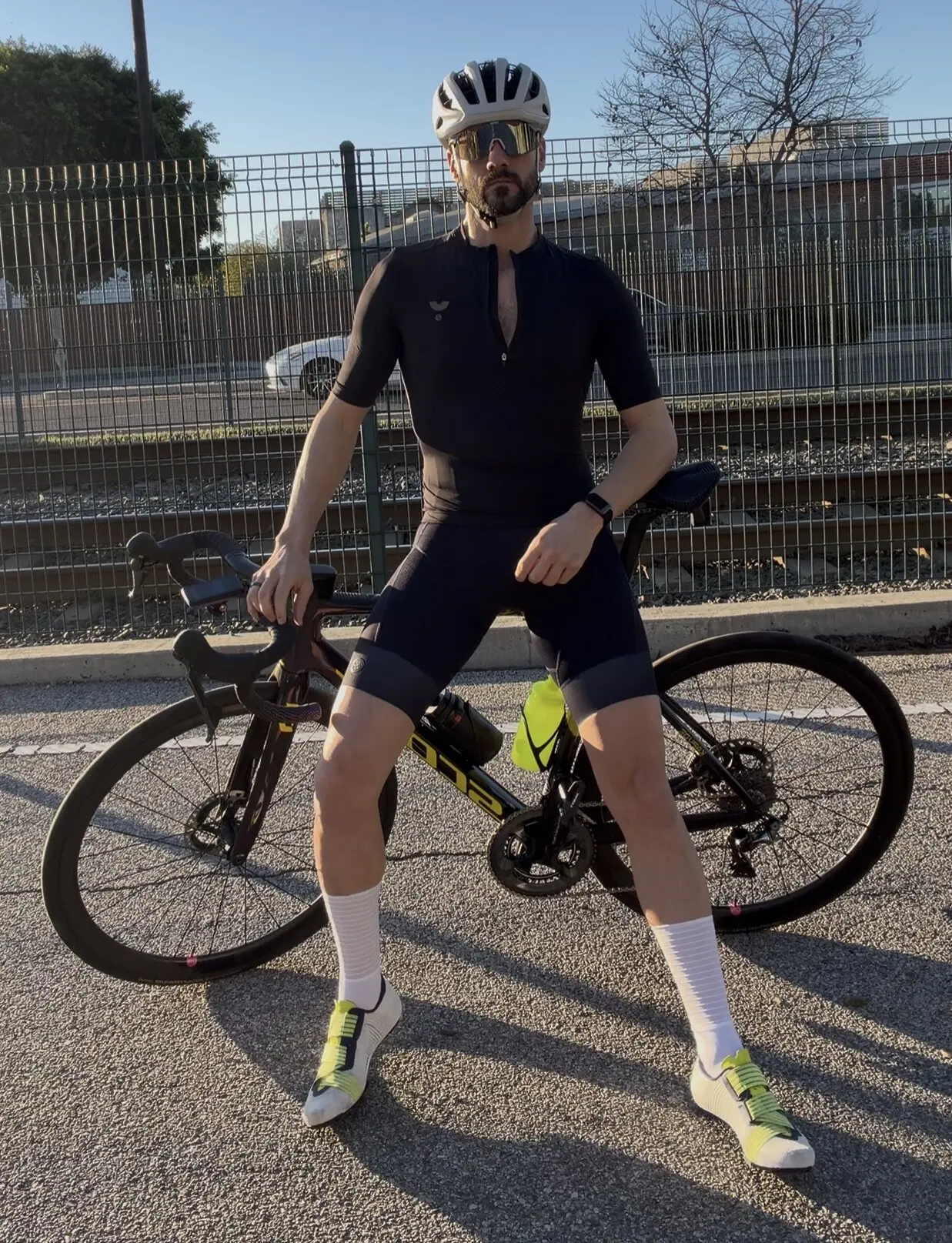 YKYWBIKE Fahrradshorts Elastische Interface Paris Radsport-Trägerhose Herren Fahrradshorts 7-Stunden-Gepolsterte Fahrradbekleidung – Detail 10