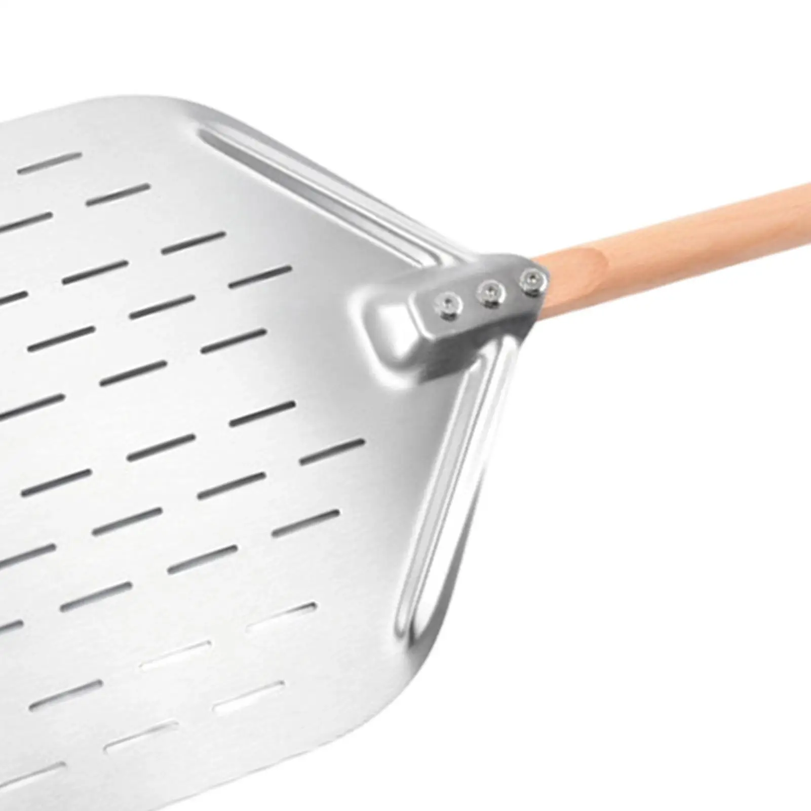 

Pizza Peel 12 Inch Stainless Steel Perforated Oven Turning Tool Pizza Spatula Paddle With Wooden Handle For Kitchen Baking Cake