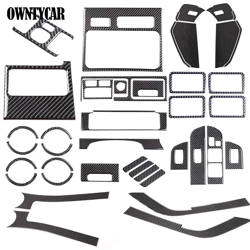 For Toyota LC76 2007+ Soft Carbon Fiber Car Interior Central Control Decorative Sticker Car Accessories