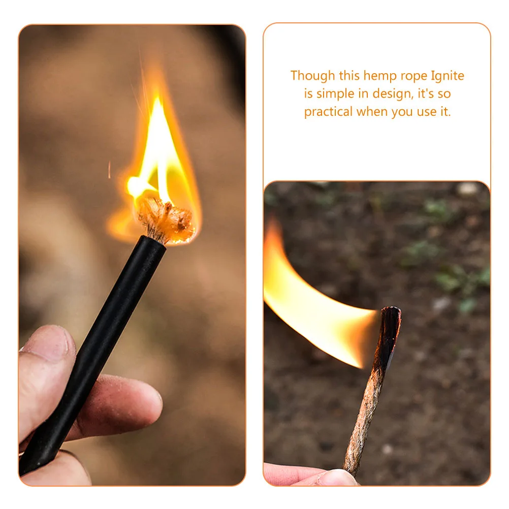 

6 Sets Camping Heavy Duty Guide Ropes Lightweight Fire Starter Starting Numb Cord Hemp