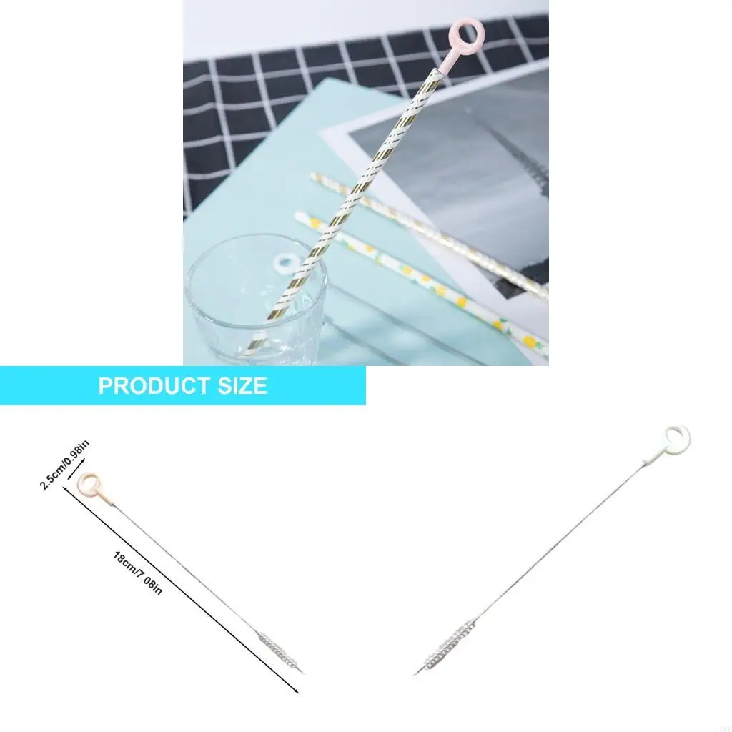L9BE Hygienic Scraper Straw Scrubber Perfect For Kitchenware Bath Fixtures Cleaning