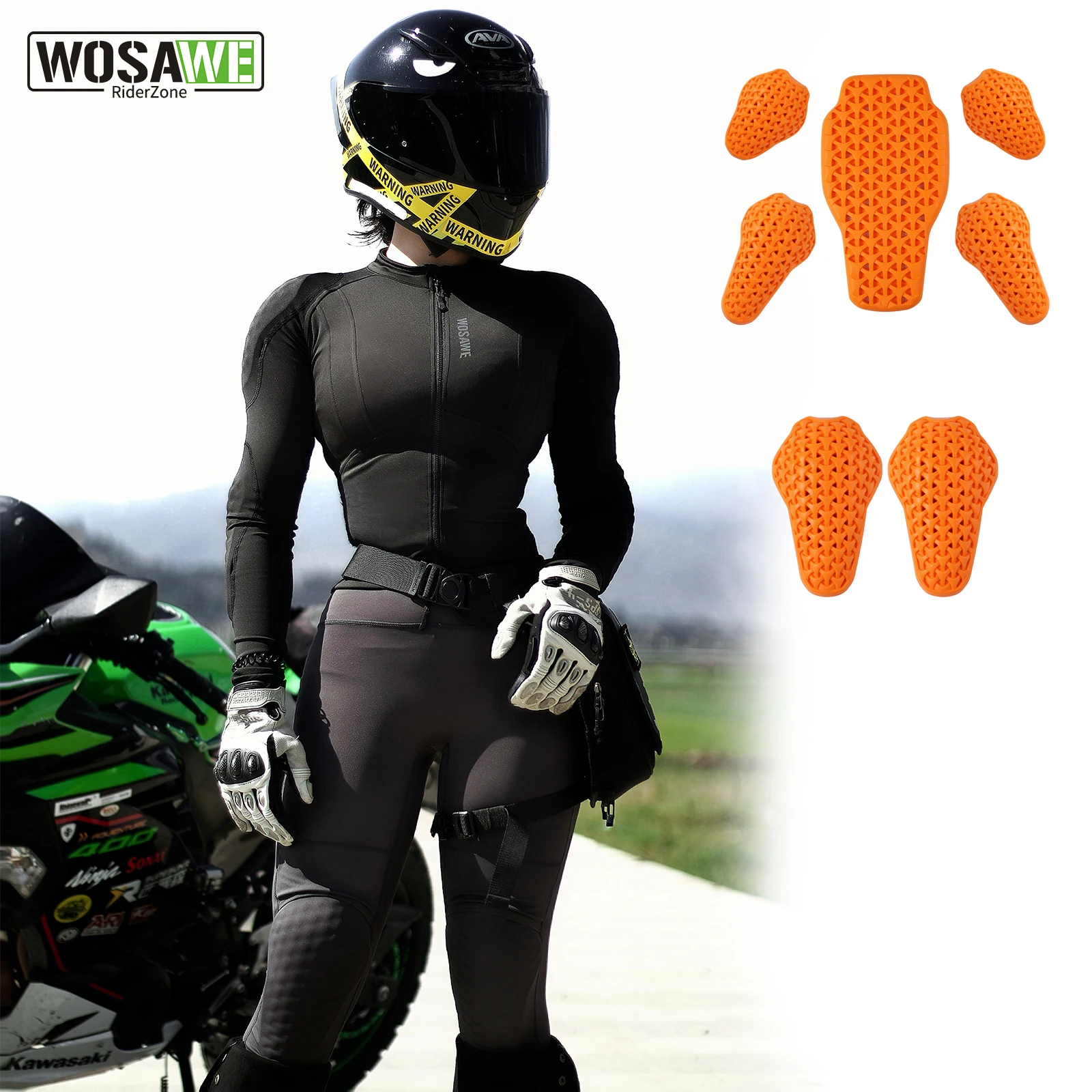 WOSAWE Woman Biker Riding Jacket Pant Sets Outdoor Motocross Motorcycle Style Clothing with Back Shoulder Elbow Pads Summer