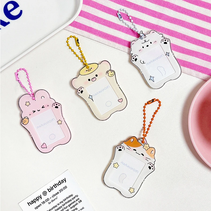 Niedlicher Cartoon-Hund, Kätzchen, 2,5 cm, Fotokartenhalter, Sternenkartenhalter, kleine Karte, Hartkartenhalter aus Acryl