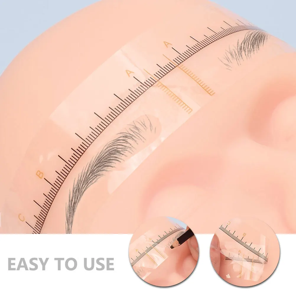 50Pcs Eyebrow Drawing Tool Measuring Ruler Eyebrow Positioning Shaping Stencil for Professional Brow Tattooing Makeup