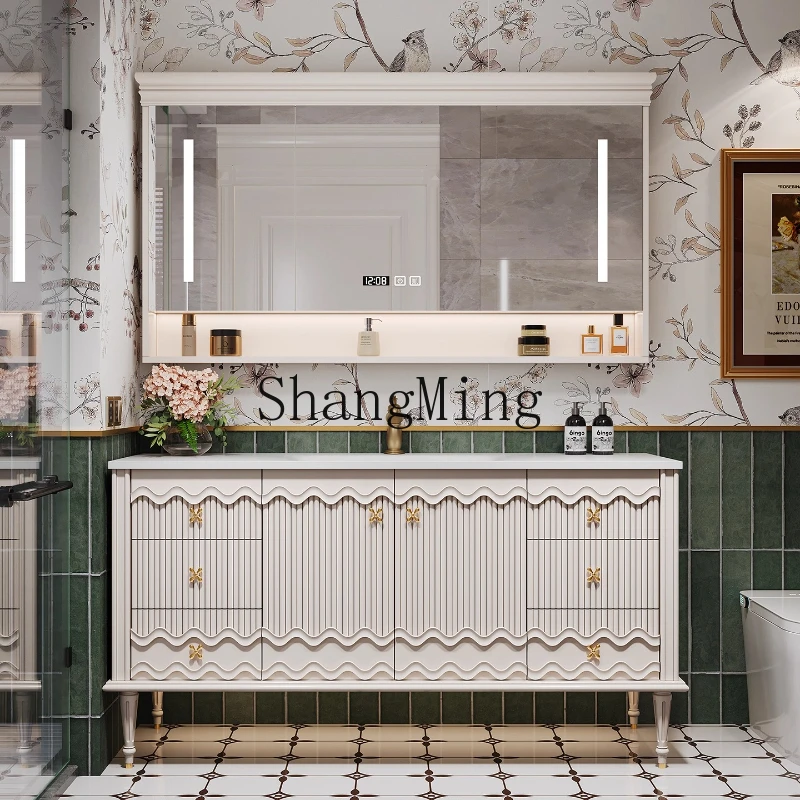 

SM simple wind bathroom cabinet combination bathroom washbasin floor type