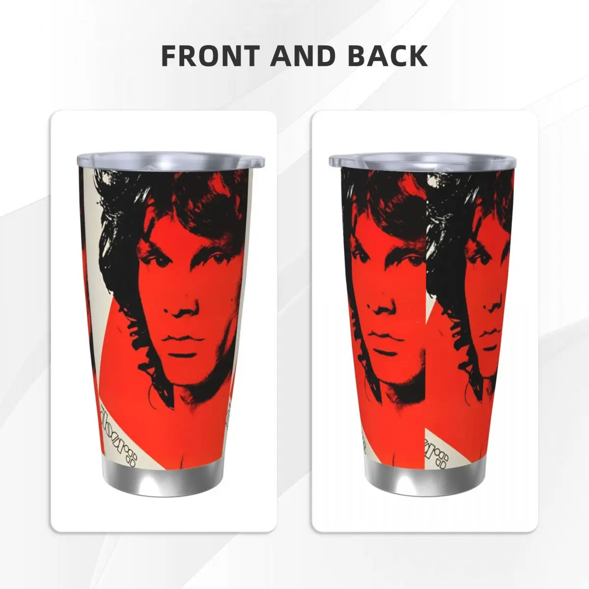 Jim Morrison Insulated Tumbler with Lid The Doors Gate Rock Band Vacuum Coffee Mugs Outdoor Travel Thermos Bottle Cups, 20oz