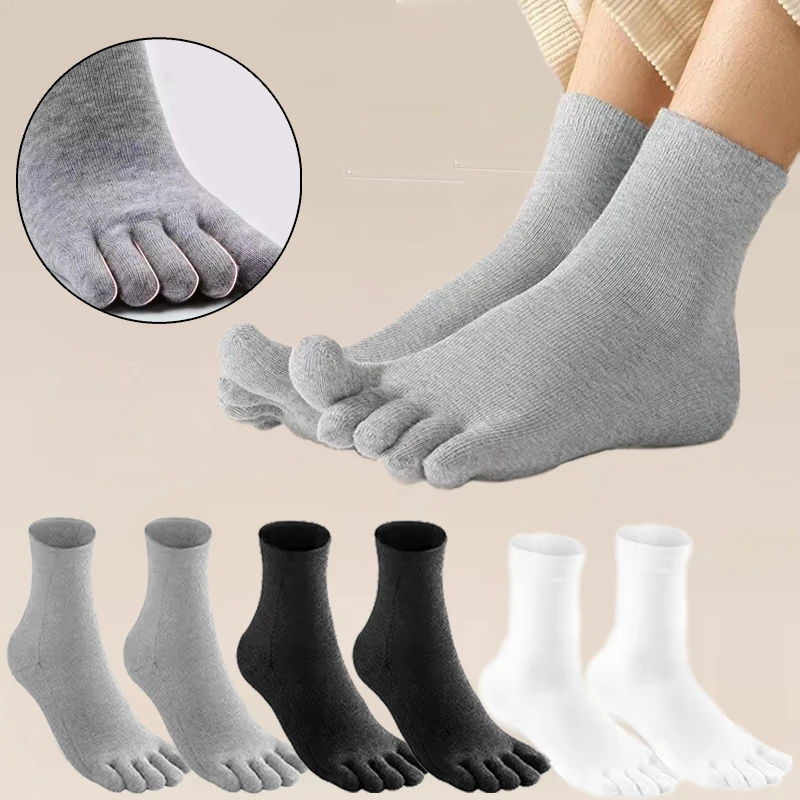 

Носки с пятью пальцами мужские, спортивные антибактериальные дышащие, впитывающие запахи, срединные носки для взрослых, осень