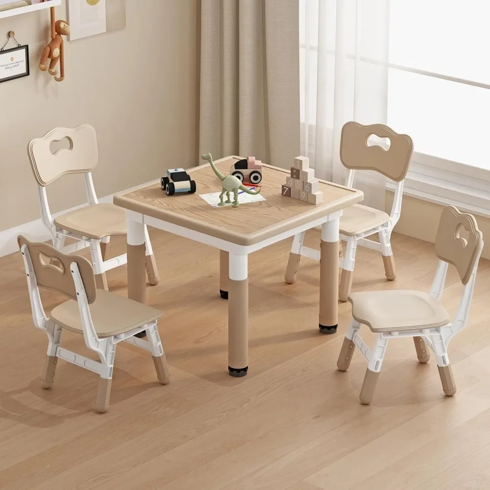 

Kid Table and Chairs, Height Adjustable Childrens Table and Chair Set, Kids Tables, Graffiti Desktop, Table for Kids, Max 300lbs