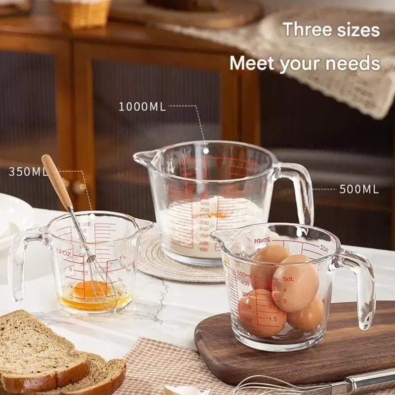 Glass Measuring Cup For Accurate Baking And Cooking Measurements Heat Resistant And Easy To Clean Kitchen Essential 