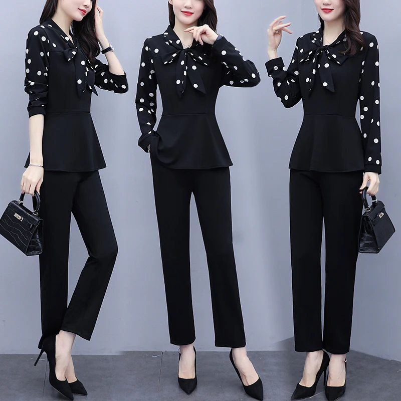 Fashion New Pants Suit Women Clothing Two Piece Set Long Sleeve Office Outfits