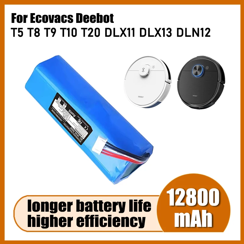 14.4V 12800mAh For ecovacs Deebot Ozmo T5 T8 T9 T10 T20 DLX11 DLX13 DLN12 X1 X1omni X1 Robot vacuum cleaner battery