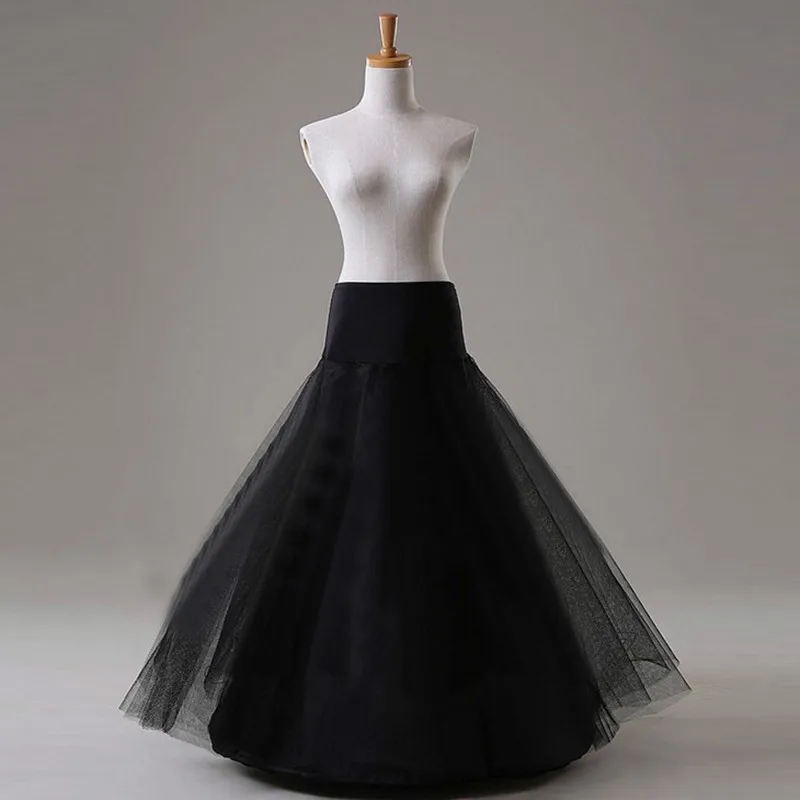 Enagua de tul blanco o negro para mujer, Vestido largo de Boda nupcial, enagua de crinolina, falda para niña, Pettycoat