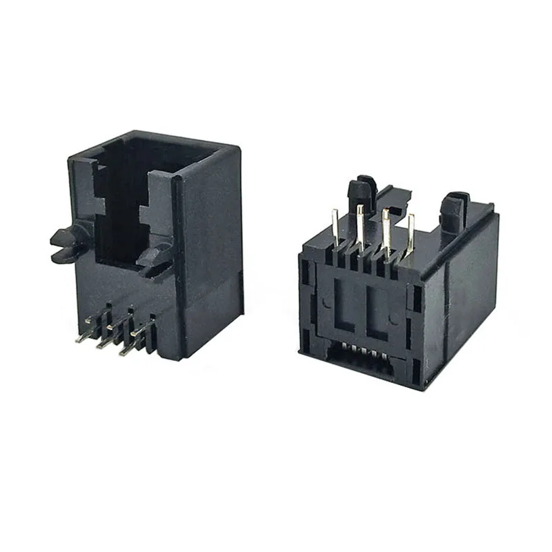 20PCS 5321 RJ12 Horizontal 90-degree Plug-in Network Port 6P6C All-plastic Flat Pin 18.10*11.5*14.7