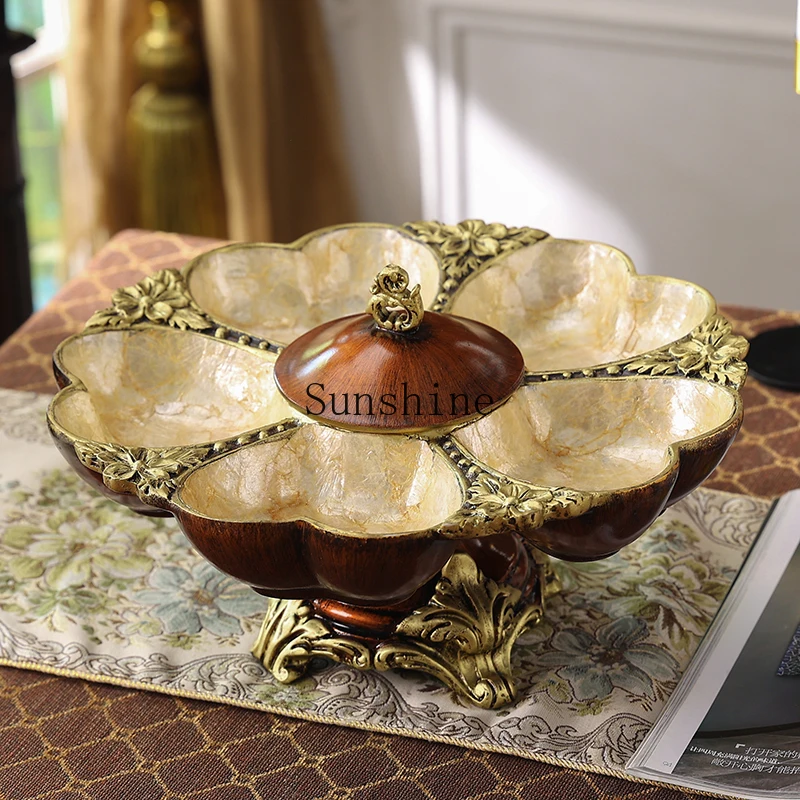 

American retro living room coffee table set snack box high-end candy plate