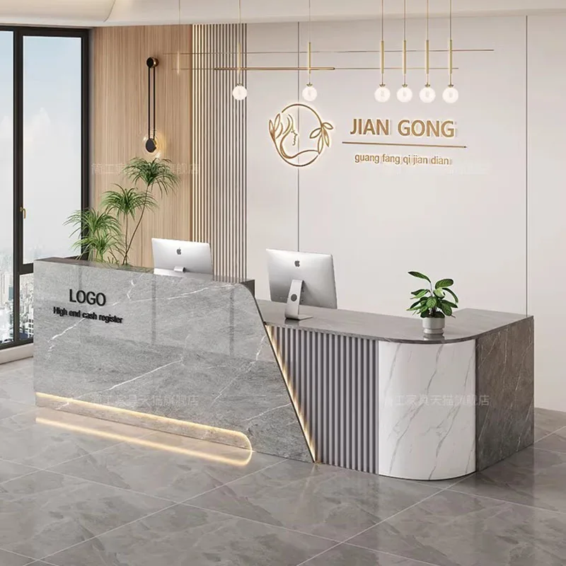 

Beauty Company Reception Desks Executive Luxury Welcome Display Reception Desks Aesthetic Design Mostrador Office Furniture