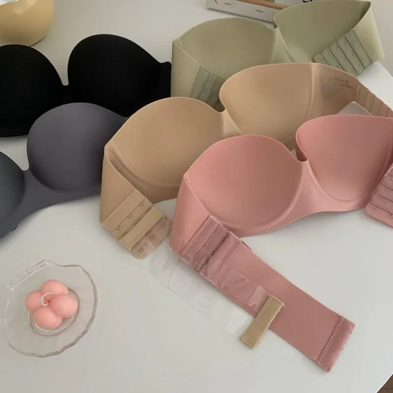 Women's Sexy Strapless Push-Up Padded Bra Seamless Invisible Bralette Lingerie without Straps Female Underwear view 6