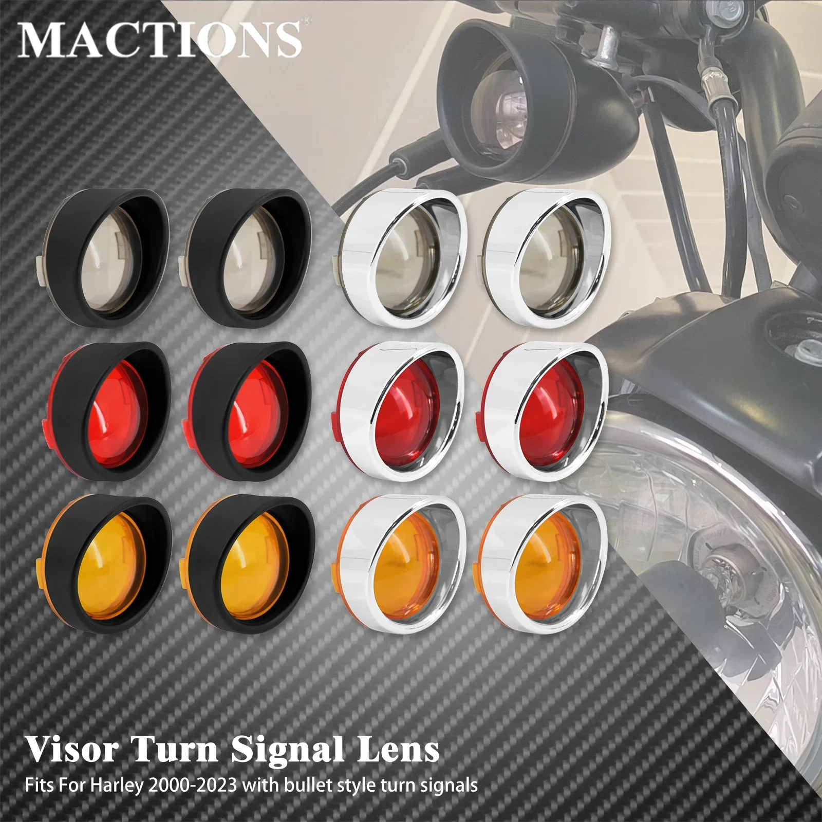 Motorcycle Turn Signal Light Blinker Bezels Lens Cover Visor Trim Rings For Harley Softail Sportster Touring Sportster 883 1200