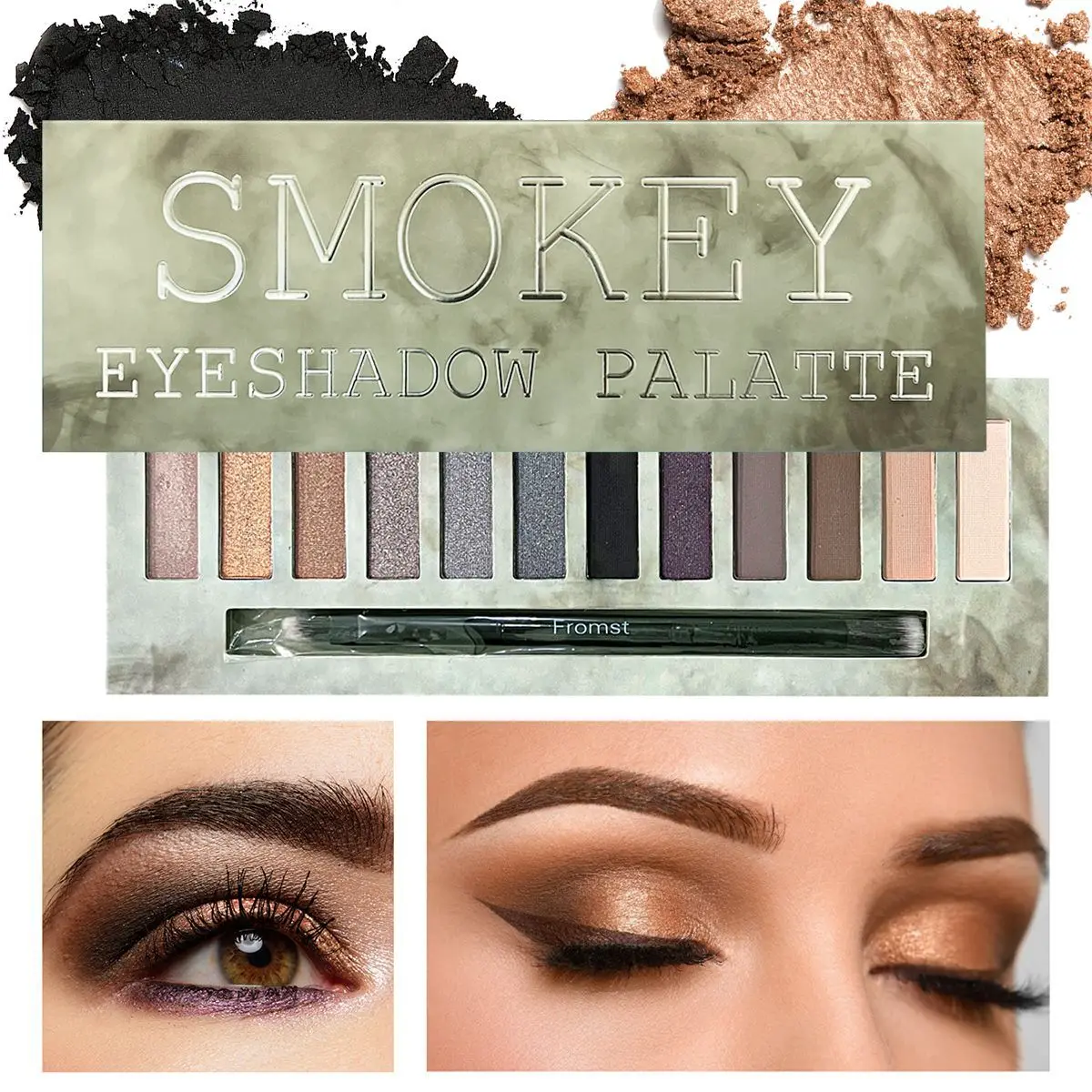 

12 Color Eyeshadow Palettes Eyeshadow Palette Easy Halo-dye Pearly Matte Glitter Eyeshadow Halloween eye makeup